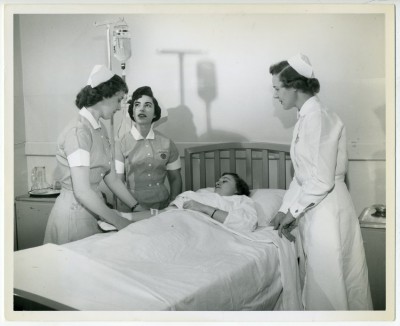 Instructor and student nurses around 1959. 