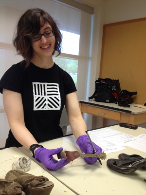 Nikola Astles from the University of Vermont Museums, worked on Lillie Carroll Jackson’s shoes, which included a set of spurs!