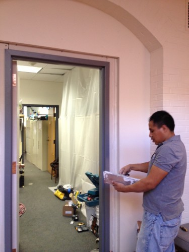Installed a door between our lobby and our education & programming offices...