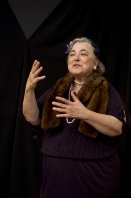 Actor Terry Nicholetti performing as Bessie Bluefeld