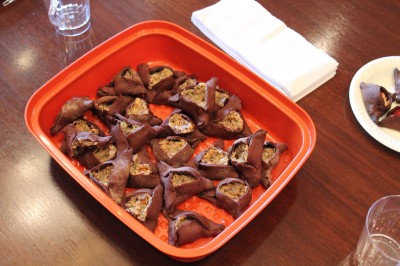 The chocolate and cream cheese hamantaschen were made by our Marketing and Development Manager, Rachel Kassman.