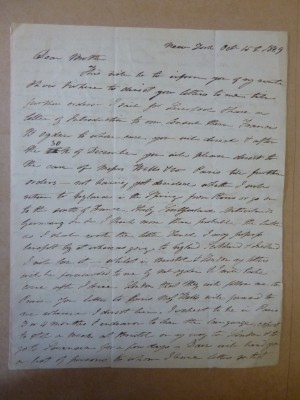 Letter, 1829, courtesy of Maryland Historical Society.