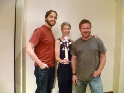 Flat Mendes poses with actor Grant Cloyd, director Harriet Lynn, and writer Scott Fuqua after Thursday's performance.