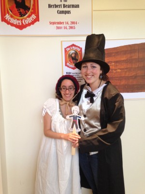 Intern Emma and I playing dress up one morning.  We dressed up as Mr. and Mrs. Lincoln using costumes from last year’s exhibit on the civil war.  Even interns can be silly sometimes.