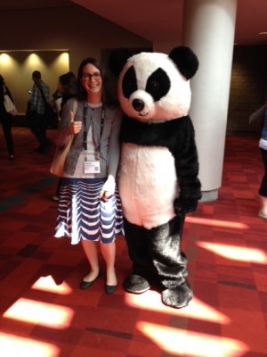I’m not personally a fan of costumed mascots, but I couldn’t resist posing with Zhu Zhu from Zoo Atlanta.
