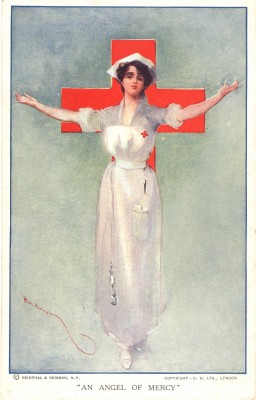 “An Angel of Mercy,” Hal Hurst. C. 1914-1918, Michael Zwerdling "Postcards of nursing" collection, National Library of Medicine.