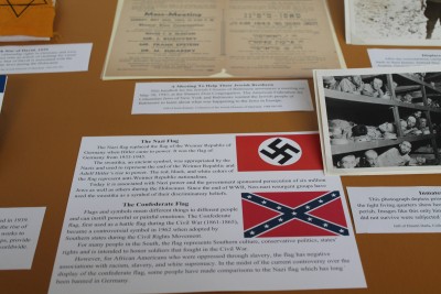 These are pictures of the Nazi and Confederate flags to show how flags represent different things to people, and can have painful associations and connections to injustices.
