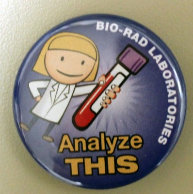 Conference swag: Everyone loves an assertive pin.