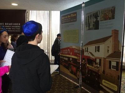 Students viewing the exhibit.