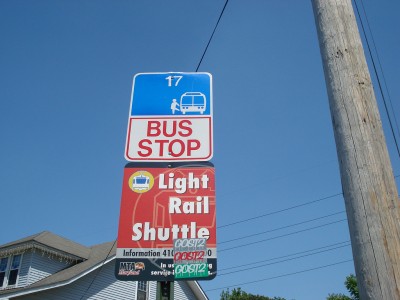A bus stop for the 17 bus, fairly iconic line as it covers a large area.
