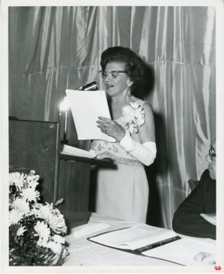 Sarah Barron at a testimonial dinner given in her honor at the Pikesville Armory, April 1967. JMM 1993.58.4d