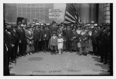 Striking garment workers, NYC, c. 1915-1920. Courtesy of the Library of Congress.