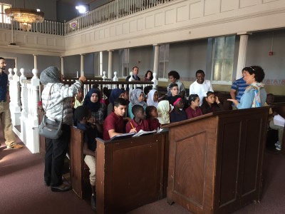 Vanguard students in the Lloyd Street Synagogue.