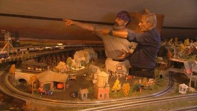 Mandy shows off his trains