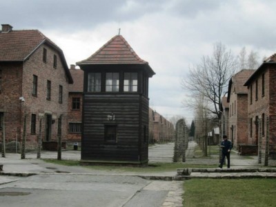 Guard house and barracks in Auschwitz 1
