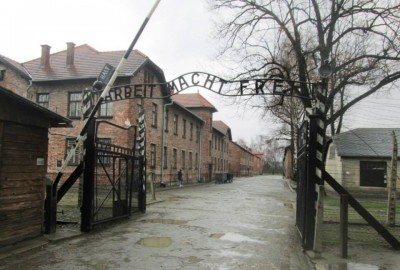 The entrance to Auschwitz Birkenau