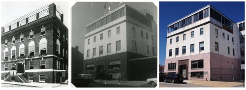Left: The JEA’s Levy Building, circa 1925. Gift of Jack Chandler, JMM 1992.231.105 Center: The Seafarer’s International Union Hall, circa 1970. Gift of Jack Chandler. JMM 1992.231.255 Right: 1216 E. Baltimore Street as it looks today. Taken by JMM staff, March 29, 2017