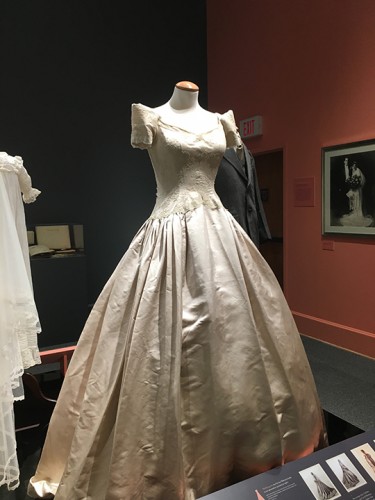 The dress with the largest skirt, which required a lot of steaming and paper tissue to enhance the petticoat underneath.