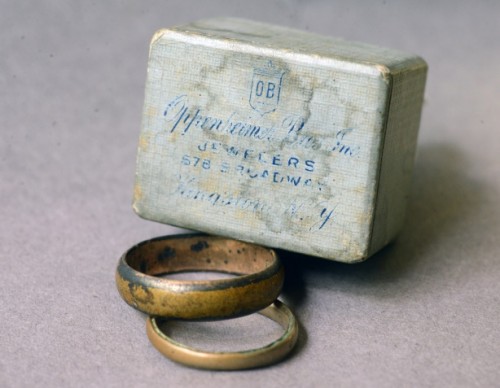 Family wedding rings submitted to the museum by Angela Barnes, that are discussed in the episode and posted on its Tumblr page.
