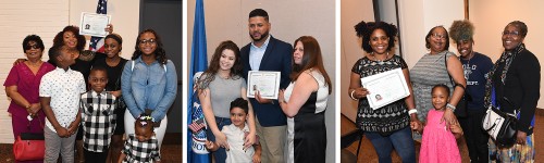 Some of the happy families celebrating their new citizen!