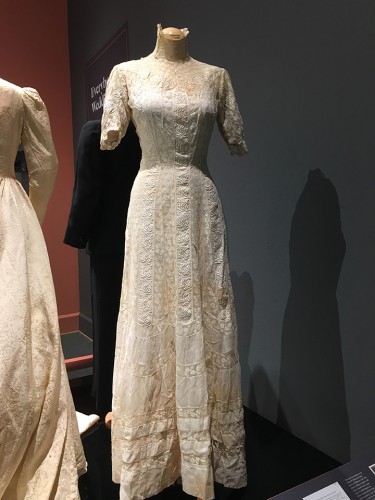 One of the dresses in the exhibit that required very careful handling and needed padding for shape.