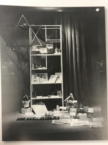 The Judaica collection of Florence Roger. This was on display at Hutzler’s Department Store next to other pieces of artwork. The displays were part of the store’s 90th anniversary commemoration.