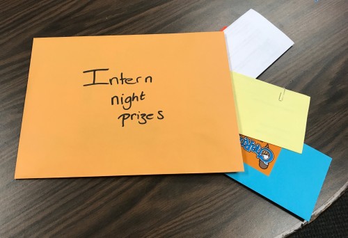 The intern night prizes folder is exploding with awesome deals.
