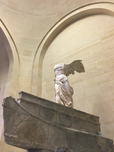 While at the Louvre, I was an experience-seeker who sought out famous art, such as the Nike of Samothrace.