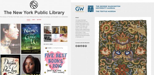 NYPL and GW Textile Museum Tumblrs!