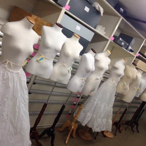 Each of these mannequins has their own name and were used for displaying textiles in the Just Married! exhibit.