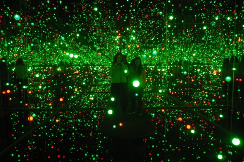 Me and my host sisters in the Kusama exhibit at the Louisiana Museum of Modern Art, Denmark
