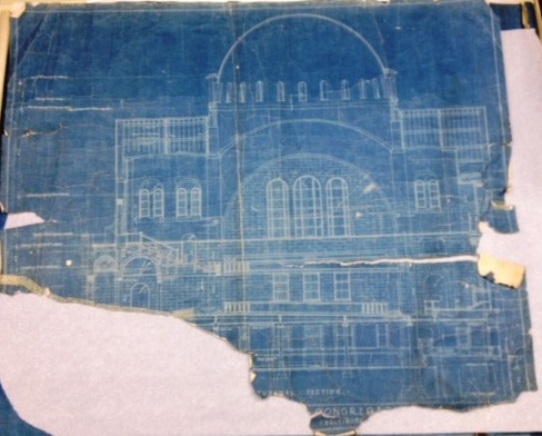 The 100th Anniversary of the temple will be in 2022. Original architectural drawing of the temple’s front façade by Joseph Evans Sperry.  (JMM 1997.063.018)