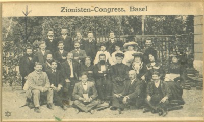 Some of the participants in the World Zionist Congress, Basel, 1897. Theodor Herzl is in the center. Courtesy of Herbert Levy, L2008. 135.1