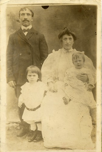 Israel (Jake) and Sarah Millison and their sons, Harry (left) and Hiram, St. Mary's County, c. 1906. What the photo doesn't show is the kin network that connected this small nuclear family to other families in the county through the decades, including Weiners, Snyders, Shumans, and other Millisons. Courtesy of Rachelle Millison, L2001.54.22.