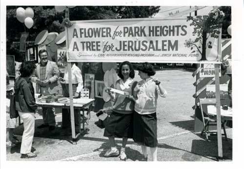 Two young girls show off their contributions to both the forests of Israel and the parks of Baltimore, 1985. JMM 1995.189.757